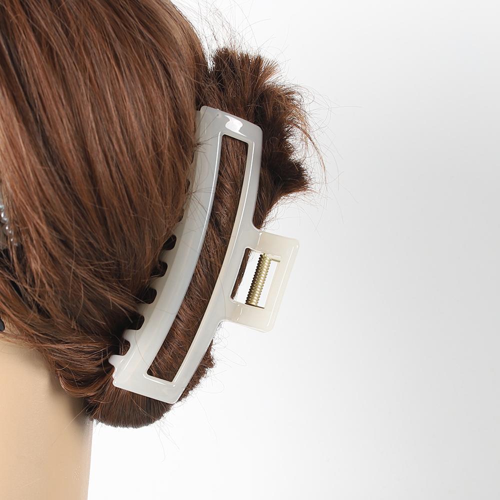 

Большие заколки-крабы для волос Женские заколки-крабы Желейные Геометрические Полые Держатели для хвостика Зажимы для волос Аксессуары для волос Элегантные