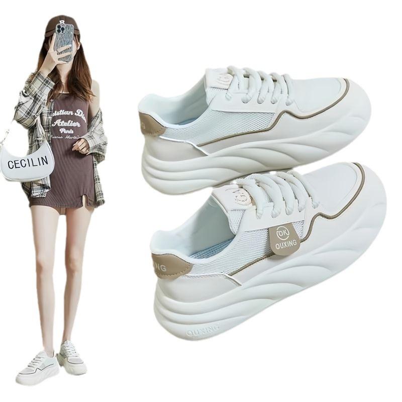 Breathable little white women's shoes mesh comfortable versatile casual sports shoes soft sole muffin baseplate shoes