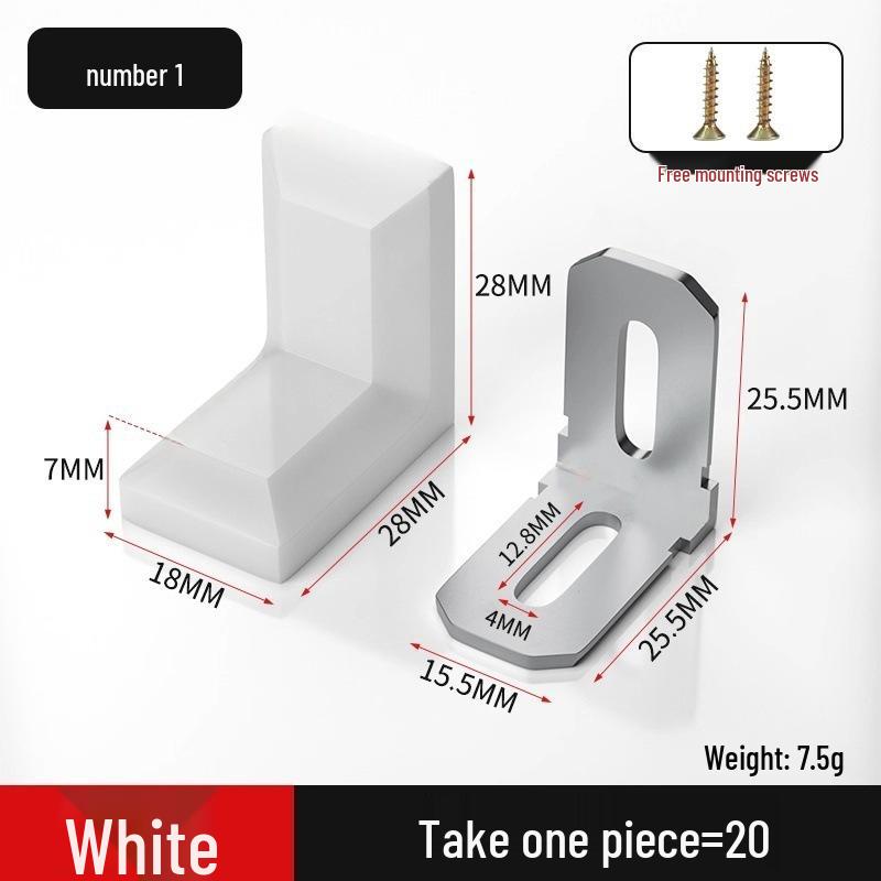 Thickened Nylon 90° Right Angle Bracket for Furniture, Wardrobe, Kitchen Cabinet, and Shelf Support
