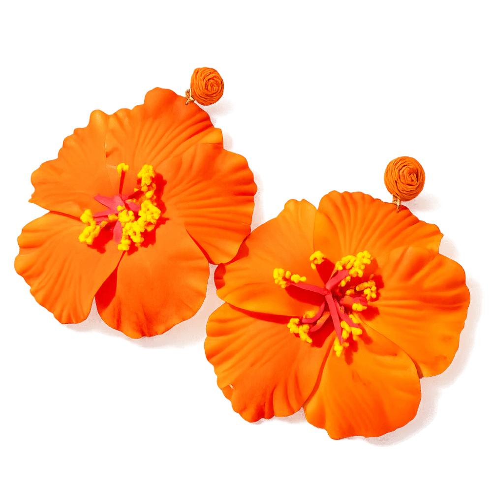 Sweet Fabric Flower Earrings Colorful Beach Drop Earrings Beautiful Floral Pendant Earrings  Women