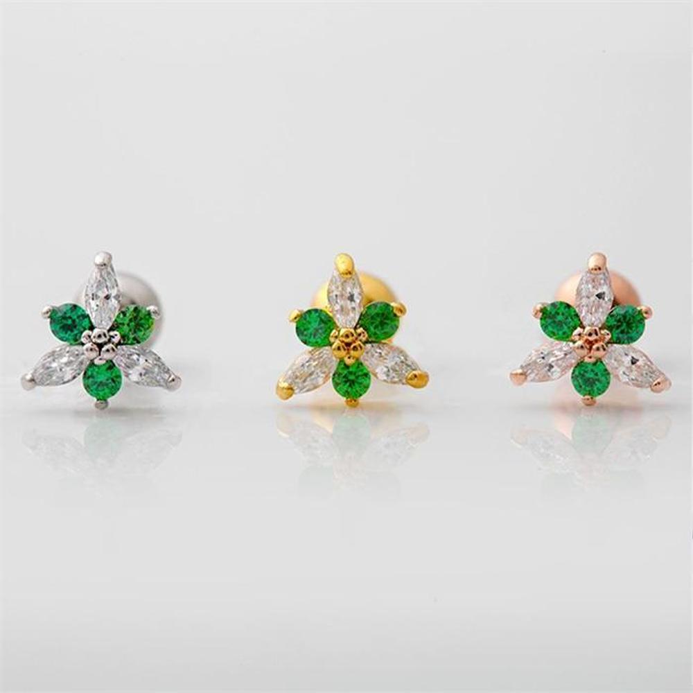 [Onm] Onm Surgical Pin Cubic Piercing Mary Flower 3 Types (Choose 1) (S9594050)