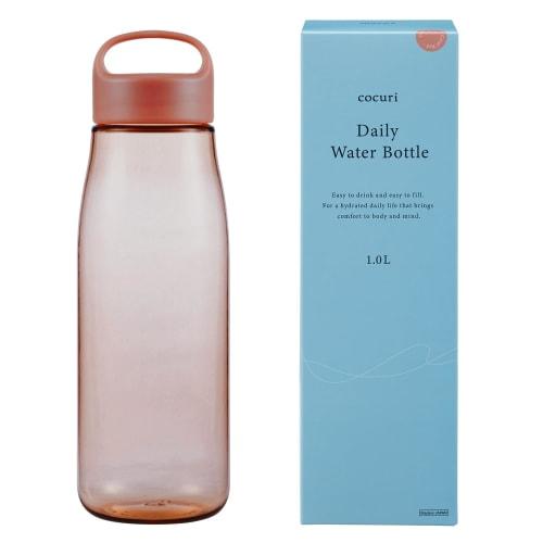 Marna Daily Water Bottle, 1L (Made In Japan/Gasketless), Glass-Like Smooth Mouth, Lightweight, Dishwasher Safe, Easy To Clean, BPA-Free, Coral Red, K8