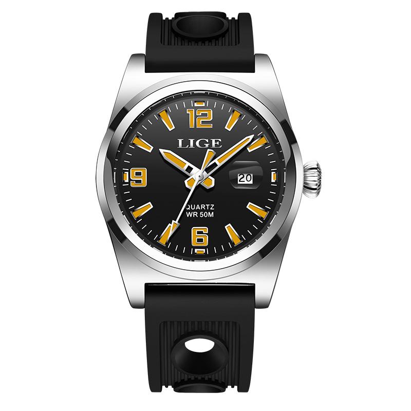 Fashion Mens Watches Top Brand Luxury Sport Waterproof Watch Men Silicone Automatic Date Military Wristwatch Montre Homme