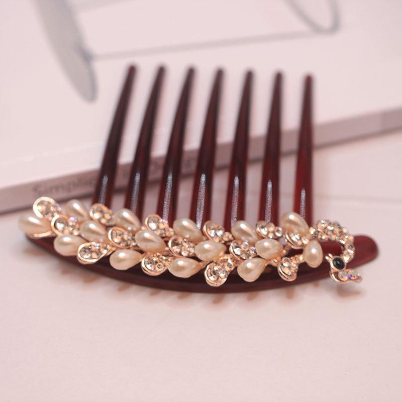 Small Size 7 Teeth Insert Comb Clip Women Hair Styling Hairpins Women Headwear Jewelry Bangs Broken Hair Comb Clip Girls Gifts