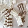 Australian Wool Socks - Warm and Thick In Autumn and Winter. Thickened Wool Stripes for Mid-calf Socks Suitable for Home Use and Sleeping.