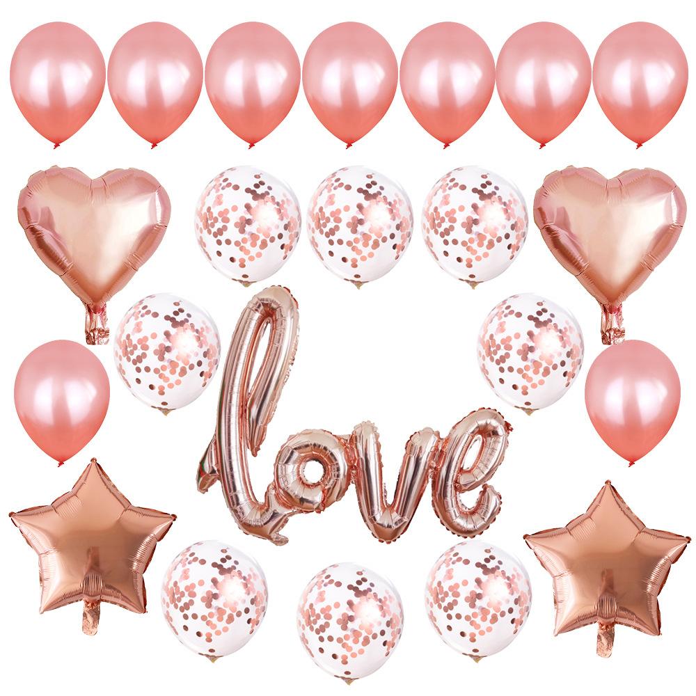 1Set Romantic Wedding I Love You Heart Aluminum Foil Balloons Heart Ballons Valentine Day Birthday Party Decorations