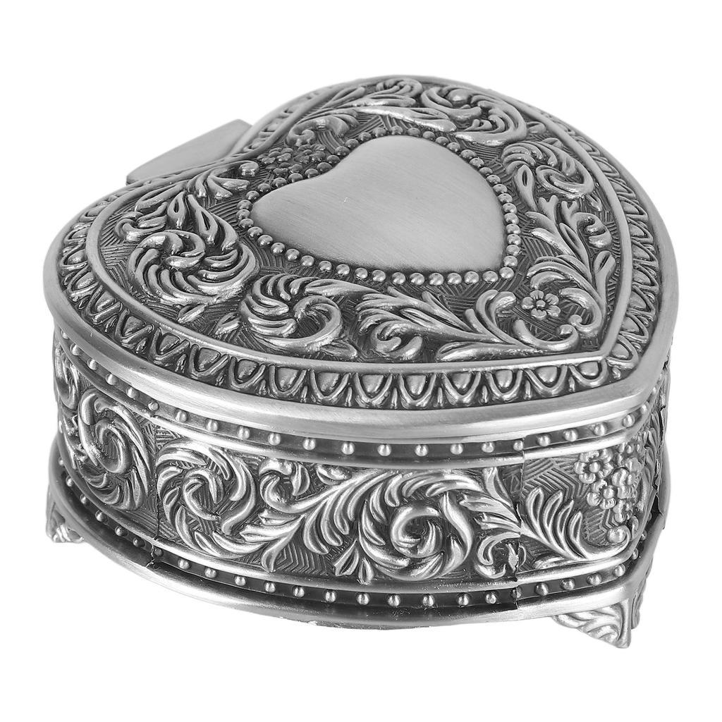 Kovová šperkovnice ve tvaru srdce Slitina Vintage krabička na drobnosti ve tvaru srdce Lehká krabička na drobnosti ve tvaru srdce pro brože, prsteny, náušnice