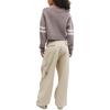 Coach Solid Color Pocket Mid Waist Button Cargo Pants Women pants Khaki CN461-KHA