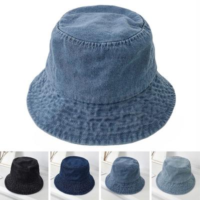High Quality Unisex Cotton Bucket Hats Summer Multicolors Sunscreen Panama Hat Solid Color Outdoor Fisherman Hat