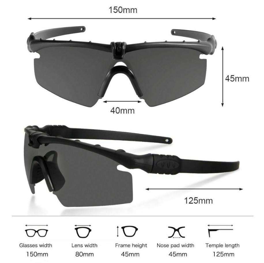 Tactical Combat Sunglasses Men Tactical Eyeshield Shooting Glasses Goggles
