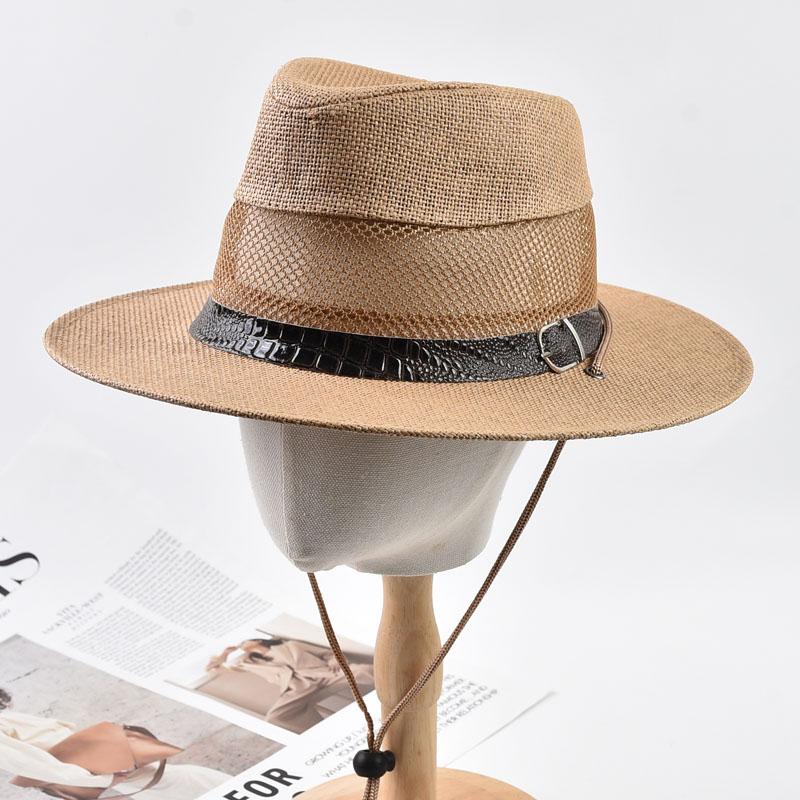 Summer Casual Hollowing Out Straw Hats Panama Trilby Jazz Hat Outdoor Sun Protection Beach Hat Fishing Climbing Cap