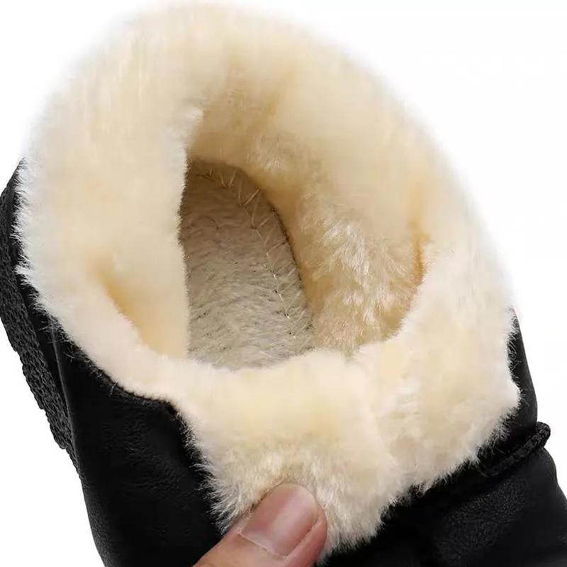 Зимове водонепроникне шкіряне жіноче бавовняне взуття Жіноче взуття плюс оксамитове тепле бавовняне взуття Повсякденне нековзке взуття