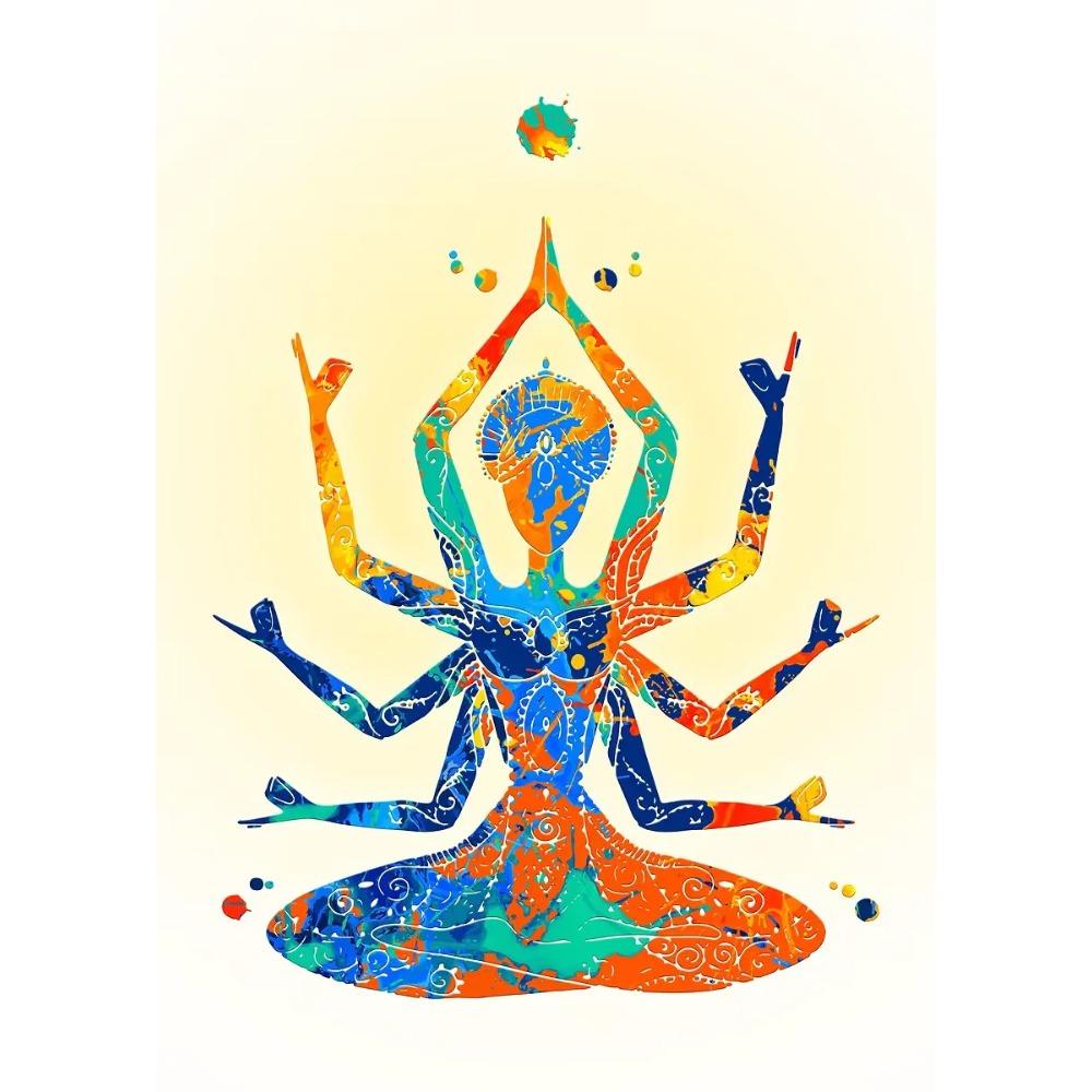 Classic Buddha Yoga Encourage Posters Lotus Posture Meditation Modern Prints Canvas Wall Art Pictures Home Living Room Decor