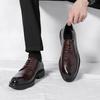 British Style Men Dress Oxford Shoes High Leather Fashion Classic Business Dress Wedding Party Lace Up Thick Soled Loafers Shoes