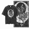 G28 Men's Acid Washed Black Cotton Cool Dragon Graphic T-Shirt Streetwear Men's Oversized Crew Neck Vintage Print Tee