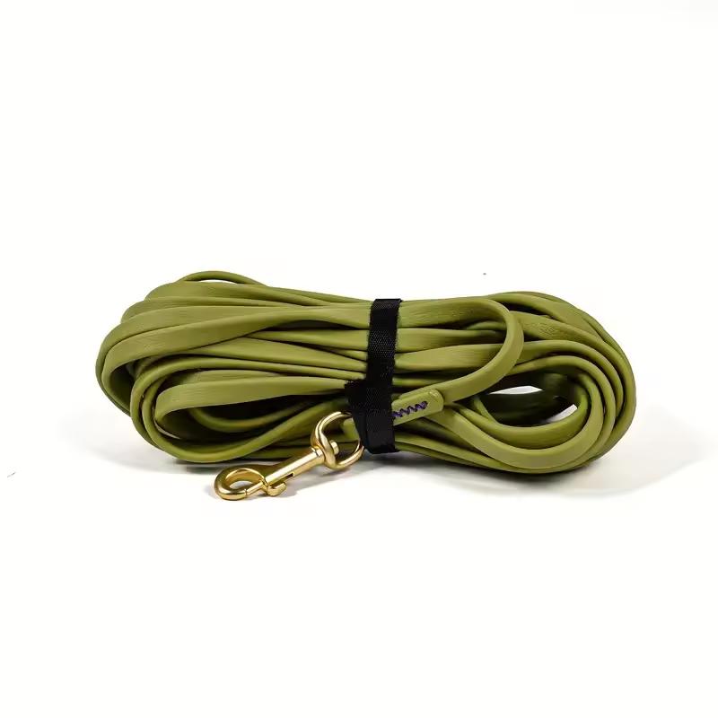 Strapazierfähige Wasserdichte PVC Hundeleine Bissfest 1,5-9M Trainingsseil für Kleine Mittlere Große Hunde Anti-Rutsch-Griff 7 Farben (light green,XL) hellgrüne