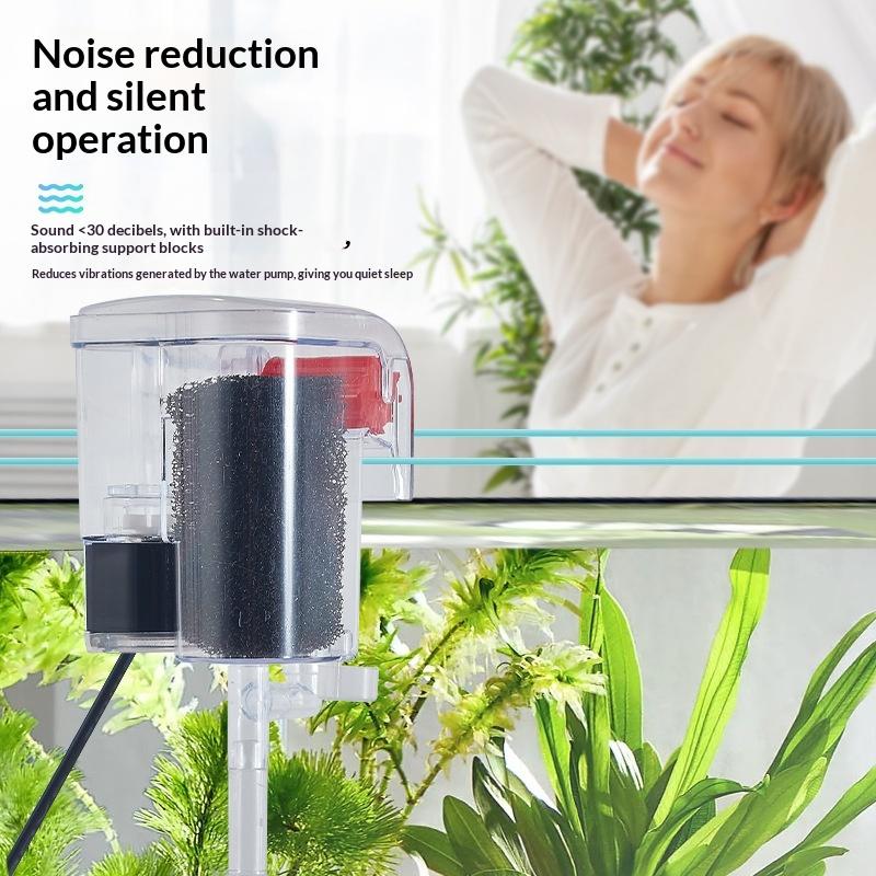 Hang On Aquarium Filter 3 In 1 Silent Waterfall Oxygen Pump External Fish Tank Filter For Small Aquariums