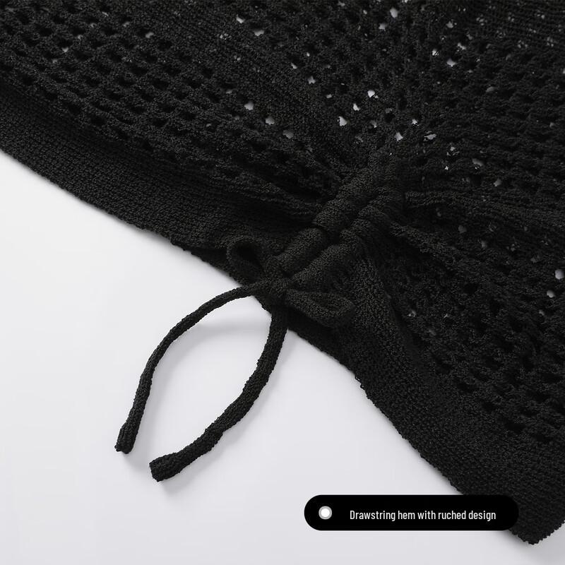 FivePlus Women's Hollow-out Knit Short Sleeve Top