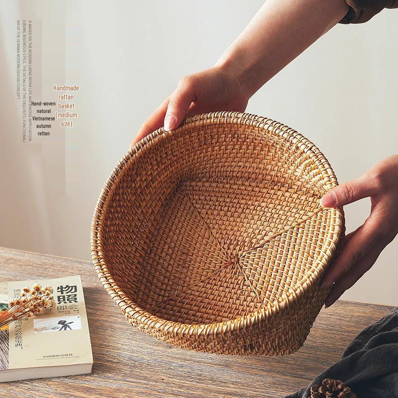 Mehrzweck Bambus Webkorb zur Aufbewahrung, für Obst, Brot, Brötchen, Snacks und für Picknicks