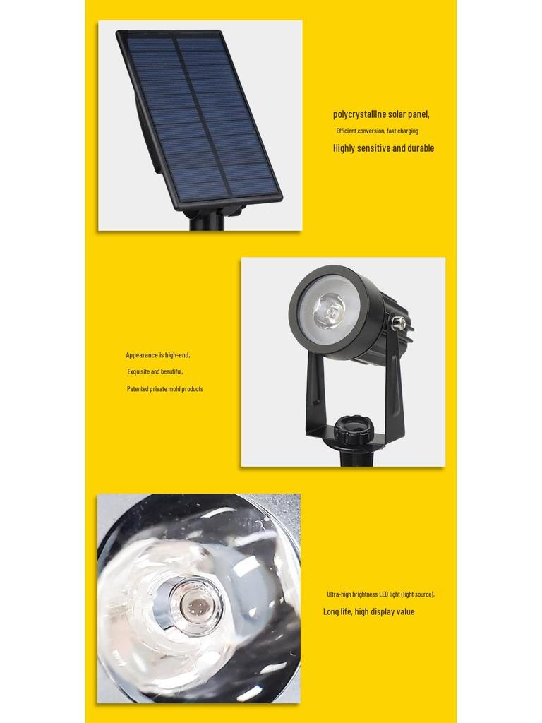 RGB Solar Lawn Spotlights - Outdoor LED Landscape Lights for Courtyard & Trees