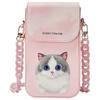 Nimmy Zestaw 3W1 Torebka Na Telefon +    Portfel + Etui Na Lokalizator Różowy/Pink Big Eyed Pet 2.0 Cat