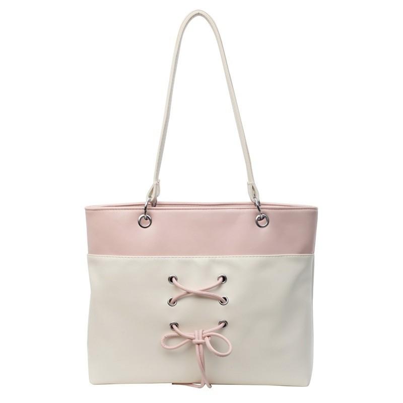 2024 New High-end Minimalist Design Shoulder Bag Women Color Block Retro Fashion Tote Bag