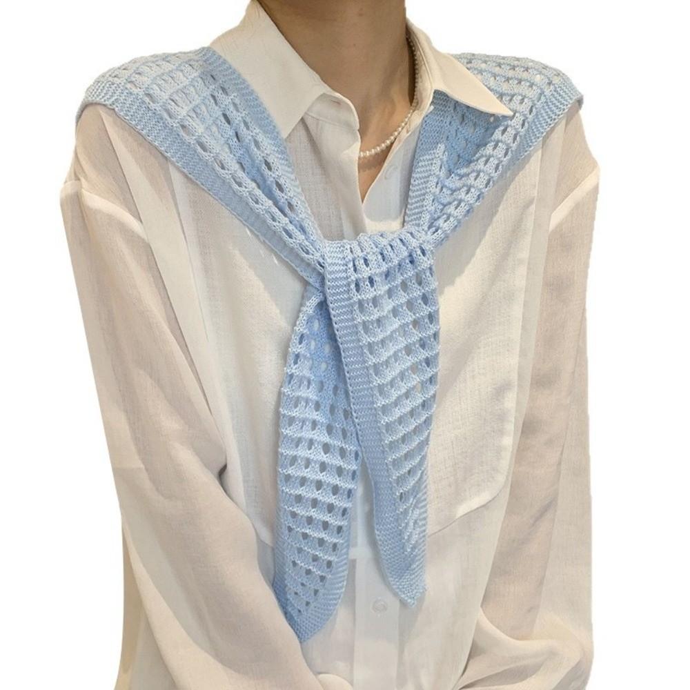 Cloak Fake Collar Cape Hip Scarf All-match Knitted Shawl  Women