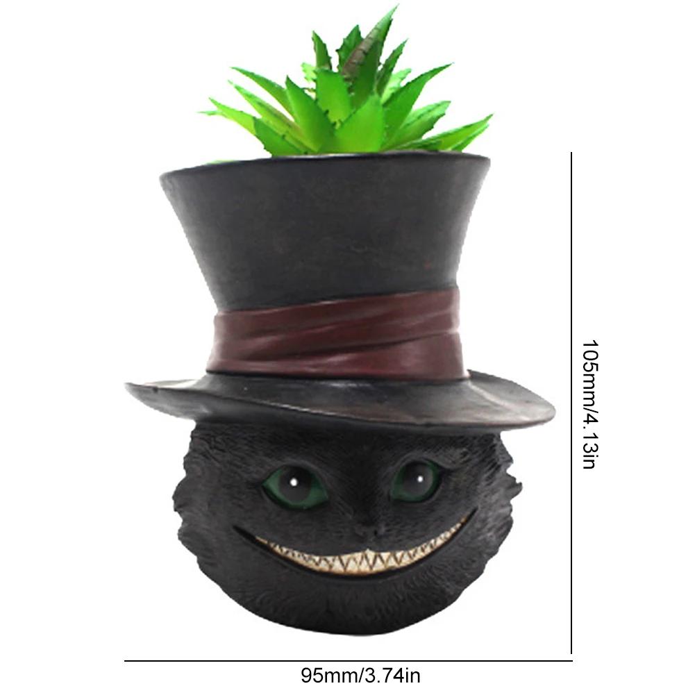 Creative Succulent Planter Flowerpot Black Cat Cute Resin Plant Pot Best Gifts for Family Friends Sloth Plant Holder Xmas Gifts