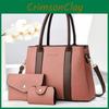 Color Trendy Block Mom And Child Bag Spacious Medium Size Pu Shoulder And Crossbody Bag For Women