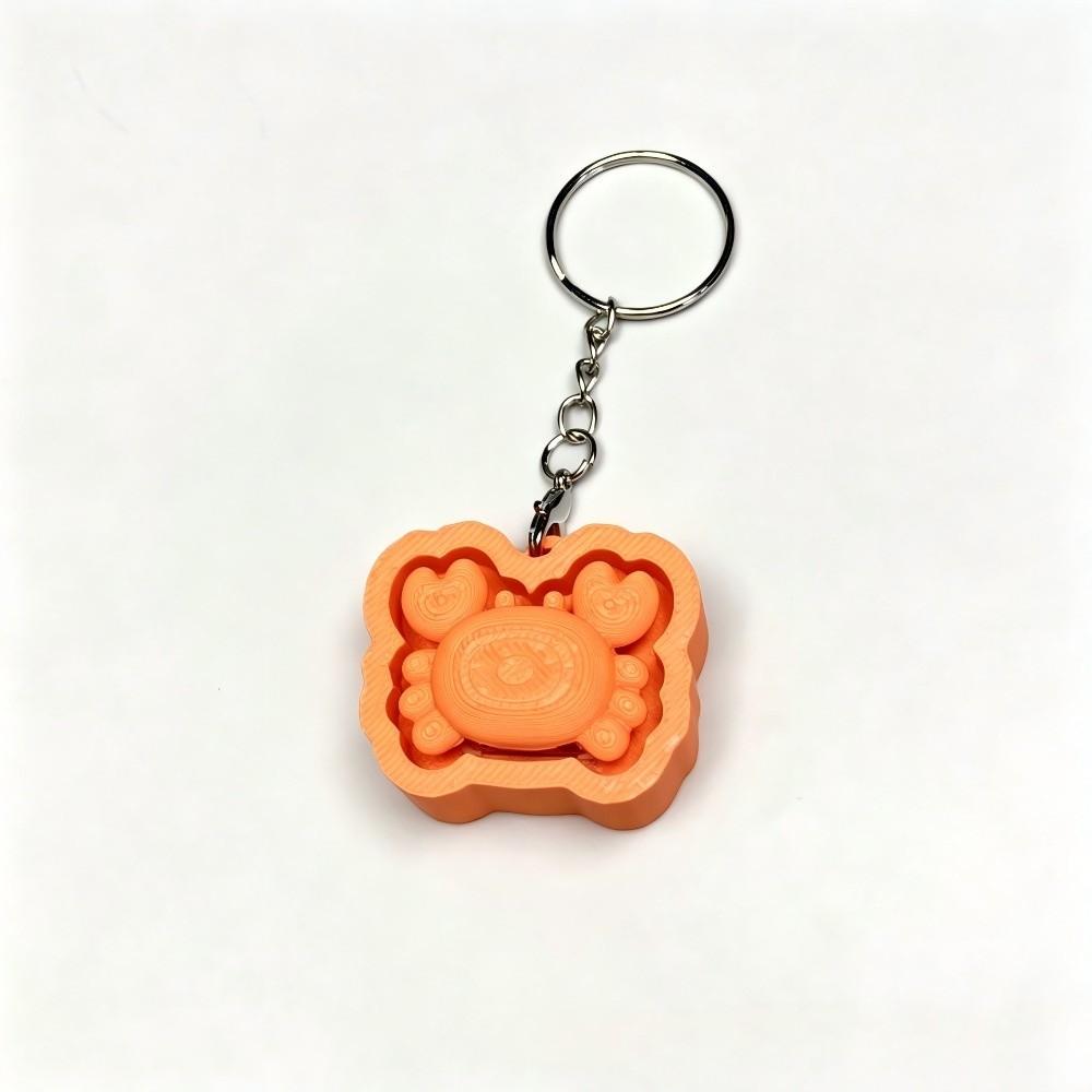 Slow Resbound Finger Button Clicker Soft Squeeze Toy Keychain Fidget Keychain  Holiday Gifts