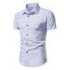 Men Summer Shirt for Men Daily Casual White Shirts Short Sleeve Button Down Slim Fit Male Social Blouse
