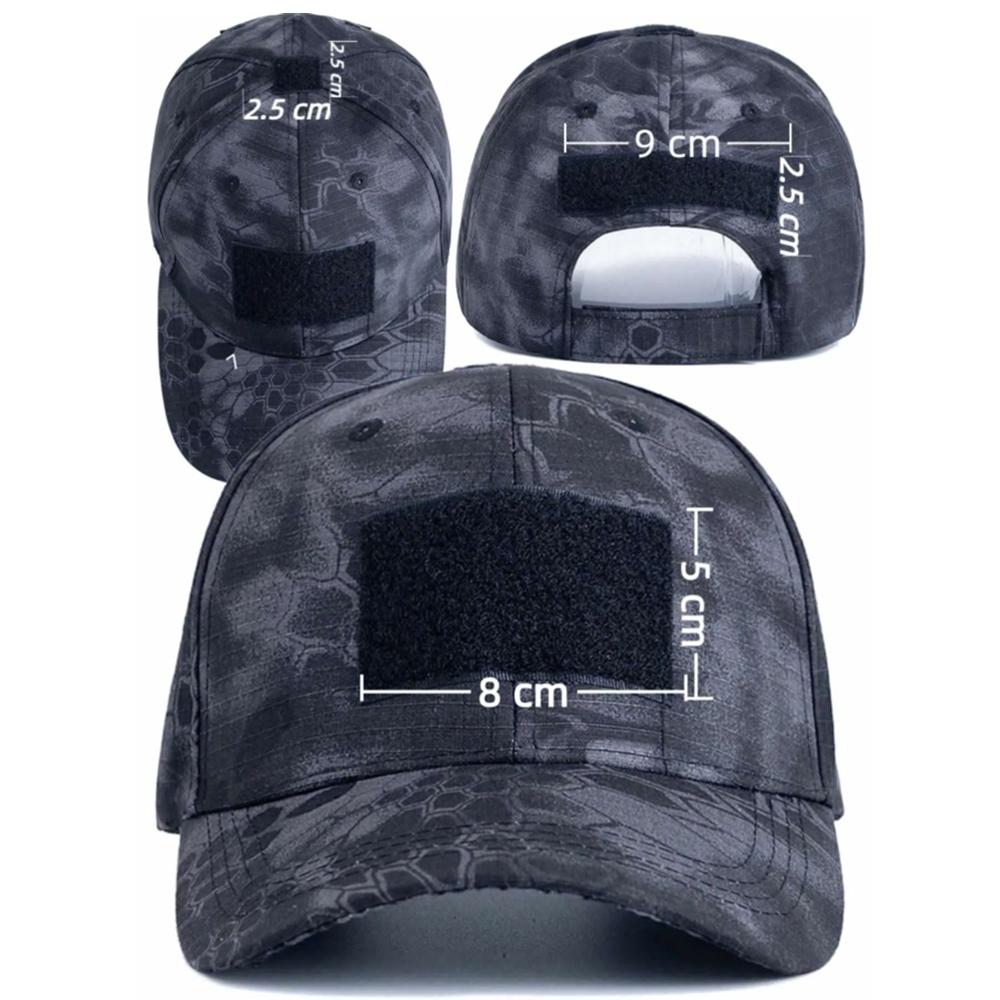 Men's Camouflage Tactical Baseball Cap With 3 Velcro Patches Military Camouflage Hat Cap For Outdoor Jugle Fishing Hiking Caps