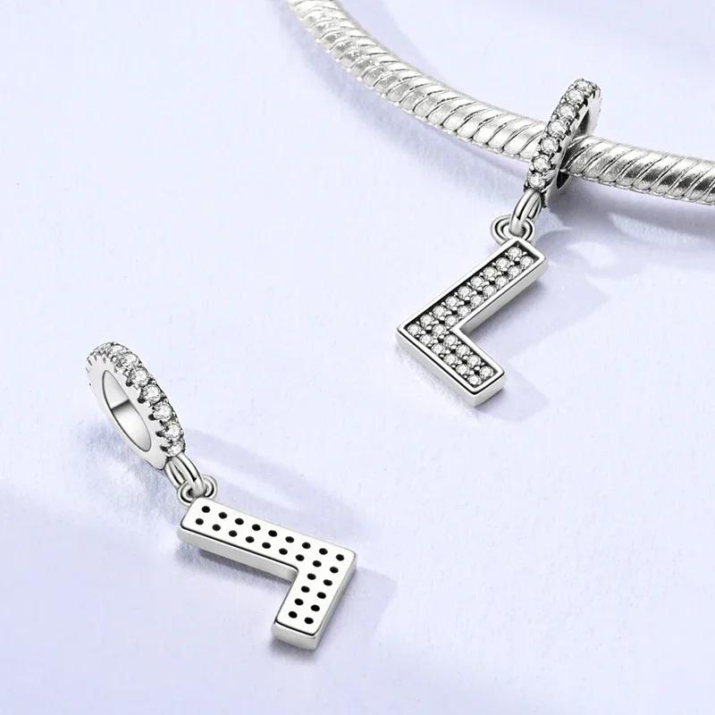 Originale DIY A-Z Alphabet Anhänger Perle Kupfer Eingelegter Zirkon Liebesbriefe Dangle Schmuck Geschenk Passend für Armreif