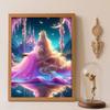 Diamond Painting 5D Round Diamond Full of Diamonds Diy Handmade Stickers, Dreamy Princess Castle Home Decoration Paintings