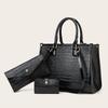 Fashion Versatile Crocodile Pattern Three-Piece Set Cross-Border European and American Trade Single Shoulder
