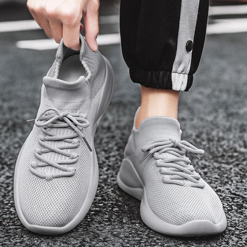 Fashion Mesh Upper Running Male Sports Shoes Gray Unisex Shoe In Promotion Outdoor Cheap Liquidation Wide On Sale Men's Casual Sneakers