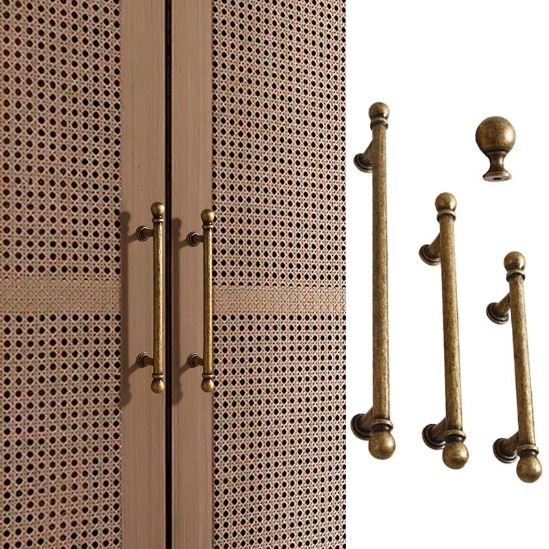 1PC Roll Plated Single Hole Handles Zinc Alloy Handle Heavy Duty Wardrobe Handles Solid Zinc Antique Brass Knobs
