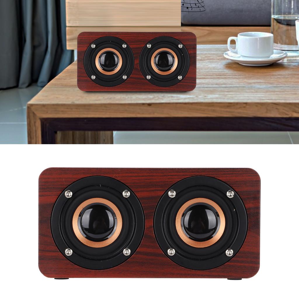 Wooden Speaker Retro Wireless Subwoofer Stereo Speaker for Home Tablet