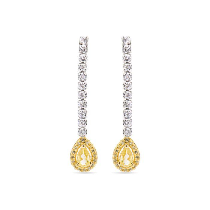 Boucles D'oreilles - Luxenter - Lied - Argent 925 - Rhodium - Pierre Padparadscha