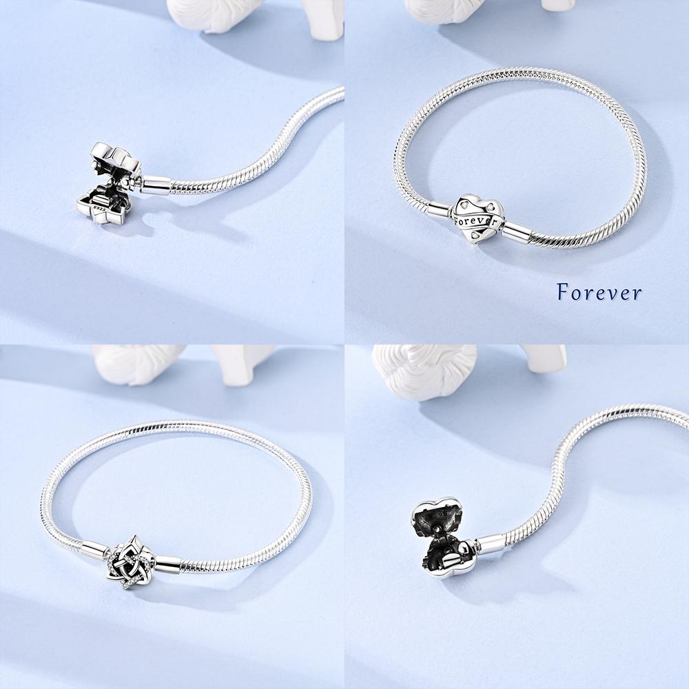 Authentic Bracelets Everlasting Love Heart copper Celtic Snake Chain Bracelets Charm Women Fine Gift Jewellery Accessory