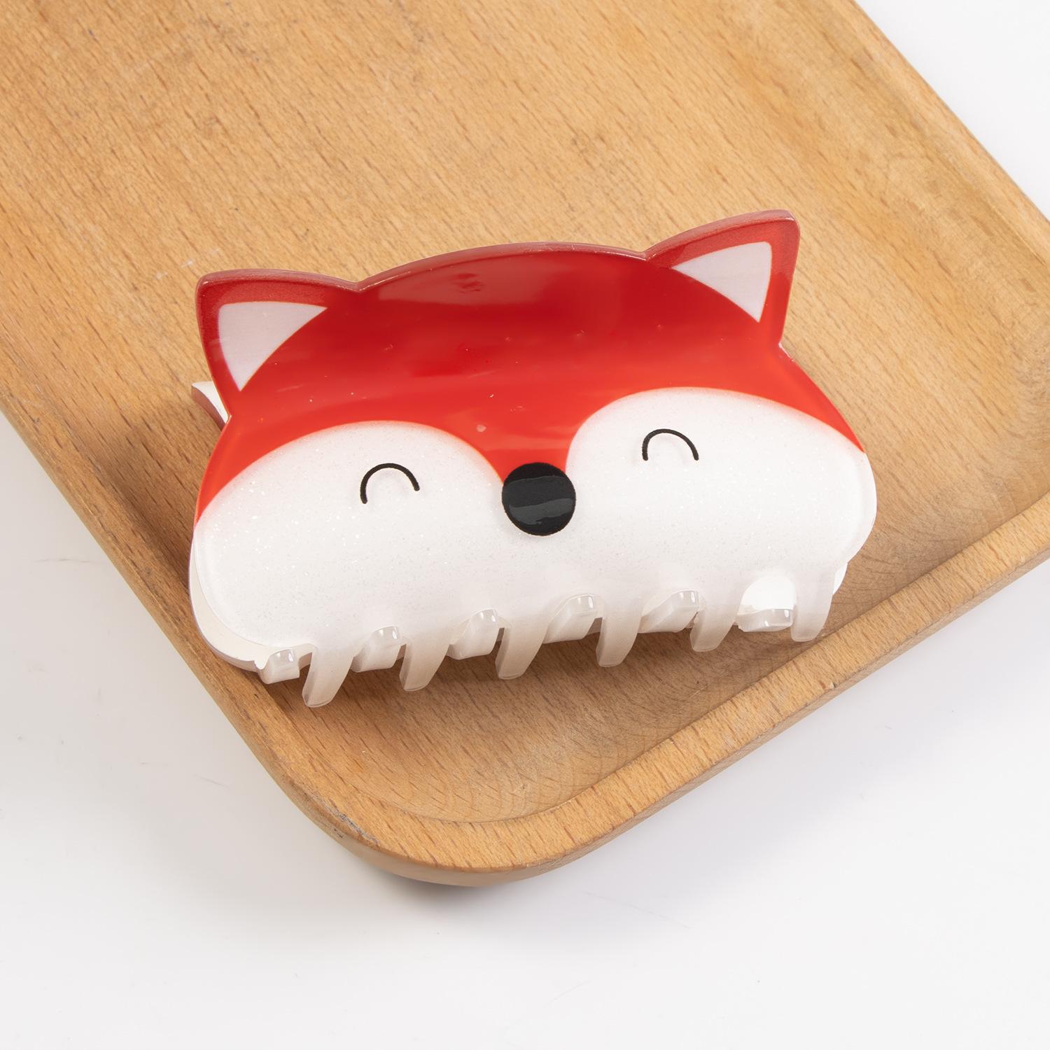 

1 шт. Заколка для волос Панда Лиса из принтованного акрила, Новая Милая Бижутерия с Животными, Зажим для волос на затылок