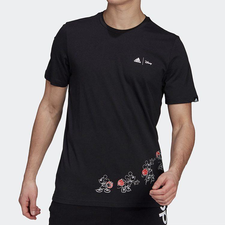 Adidas T Shirts Men's Black Crew Neck Moderate Straight Fit GL3221