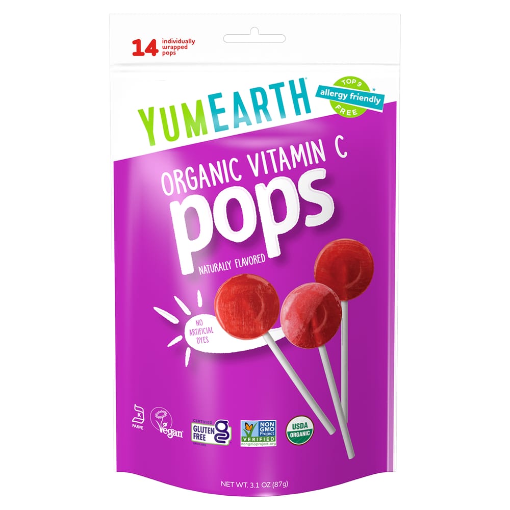 iHerb YumEarth Assorted Vitamin C Pops, 14 Count, 87g (3.1oz)