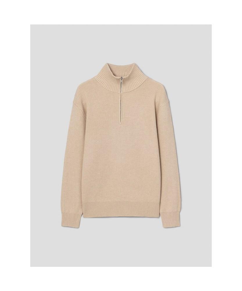 8SECONDS Half-Zip High-Neck Knit - Ivory