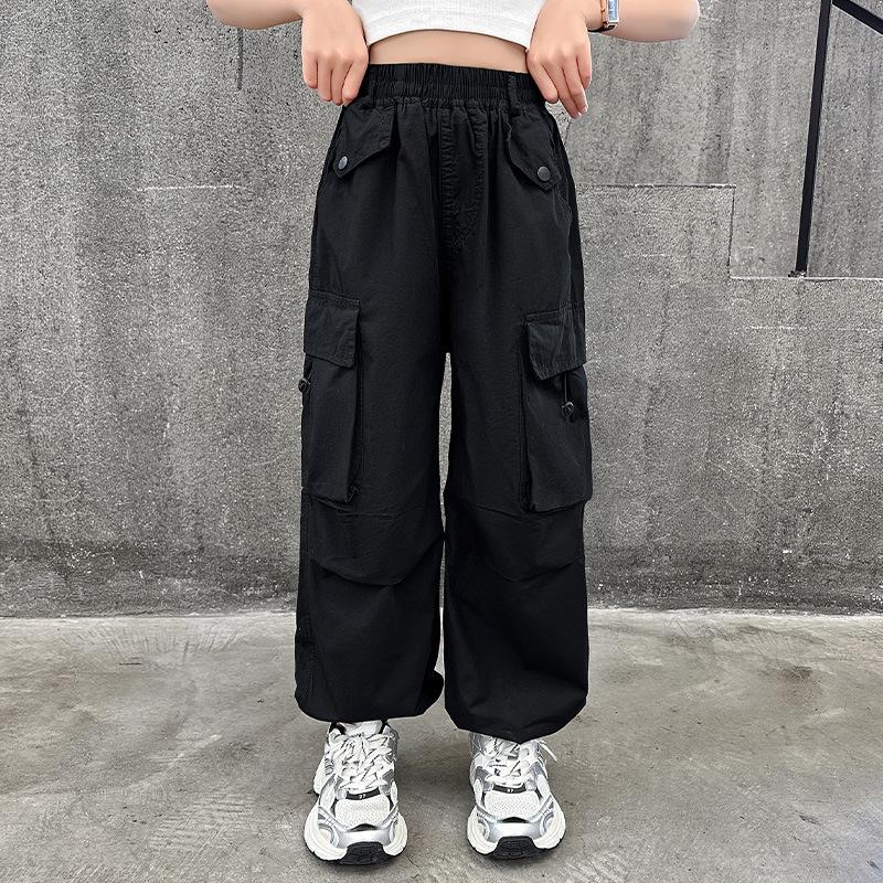 Modische Sommer Kinder Fallschirm Cargo Hosen für Kinder Teenager Sport Schweißhosen Mädchen Street Style Hip Hop Hosen 5-14J