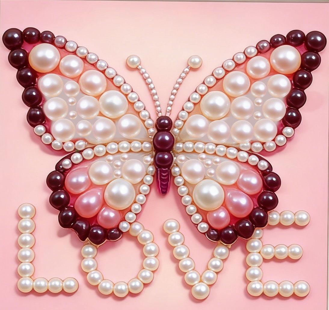 

Butterfly and Love Full 5D DIY Pearl Gem Art Diamond Painting Kits for Adults/Beginners Gift Idea Home Decor 11.81x11.81in 30x30cm