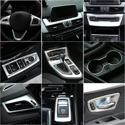 Für BMW F46 LCI 2er Gran Tourer 2016 2017 2018 2019 2020 Auto Innenraum ABS Silber Aufkleber Schalthebelblende Verkleidung