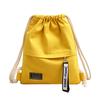 Schoolbag Canvas Bag Drawstring Backpack Solid Color Simple Versatile Cloth Bag Bundle Bag Women's Bag Leisure Bag