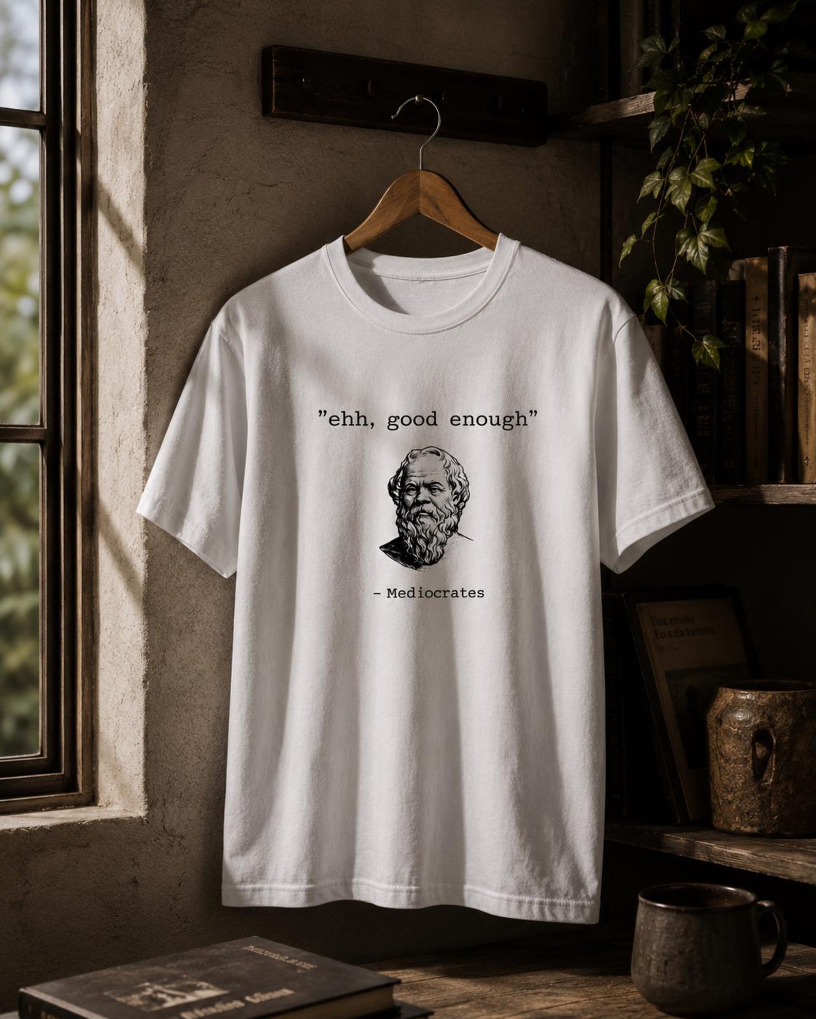 Funny Stoic Philosopher T-Shirt, Minimal Humor Graphic Design 3XL