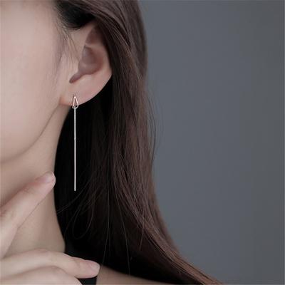 925 Sterling Silber Quaste Lange Wassertropfen Charm Tropfenohrring Für Frauen Mädchen Hochzeit Schmuck eh578